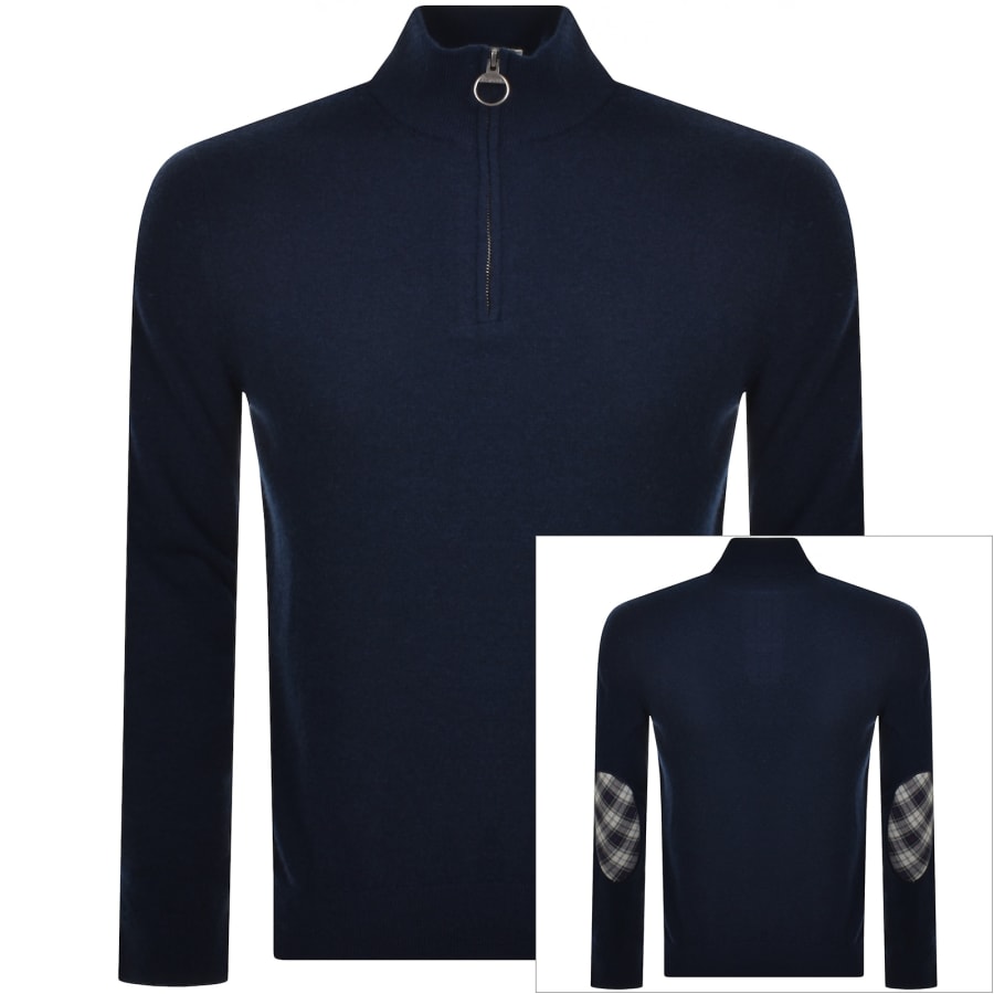 Barbour Marlow Wool Half Zip Knit Jumper Navy Mainline Menswear Ireland